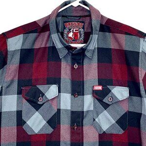 Dixxon Flannel Company The Browler Plaid Long Sleeve Shirt Mens Red Black XL